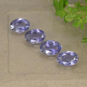 Pedras preciosas de iolita violeta natural de 1,49 ct, corte oval, VS