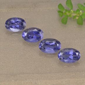 Pedras preciosas de iolita violeta natural de 1,69 ct, corte oval, VS