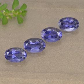 Pedras preciosas de iolita violeta natural de 1,69 ct, corte oval, VS