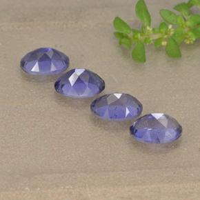 Pedras preciosas de iolita violeta natural de 1,69 ct, corte oval, VS