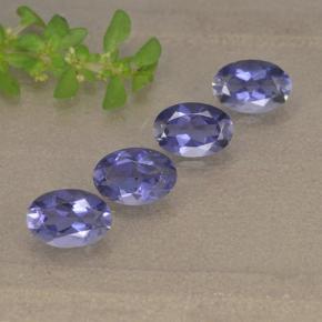 Pedras preciosas de Iolita Roxo profundo natural de 1.49 ct, Corte Oval, VS