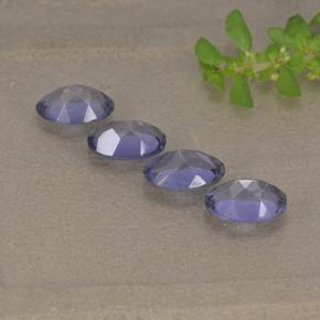 Pedras preciosas de Iolita Roxo profundo natural de 1.49 ct, Corte Oval, VS