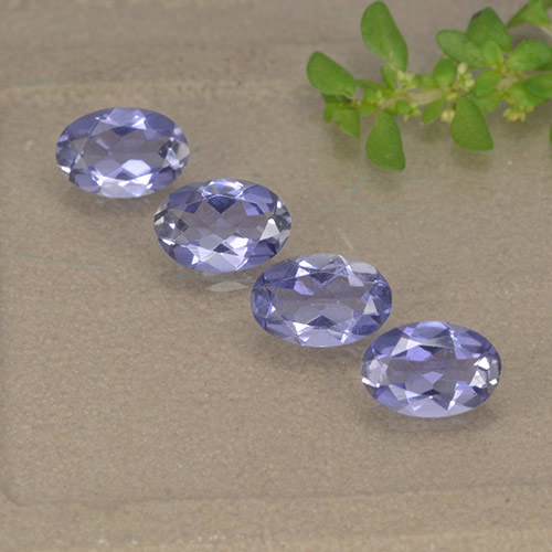 Pedras preciosas de iolita violeta natural de 1,28 ct, corte oval, VS