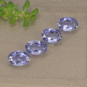 Pedras preciosas de iolita violeta natural de 1,28 ct, corte oval, VS