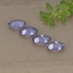 Pedras preciosas de iolita violeta natural de 1,28 ct, corte oval, VS