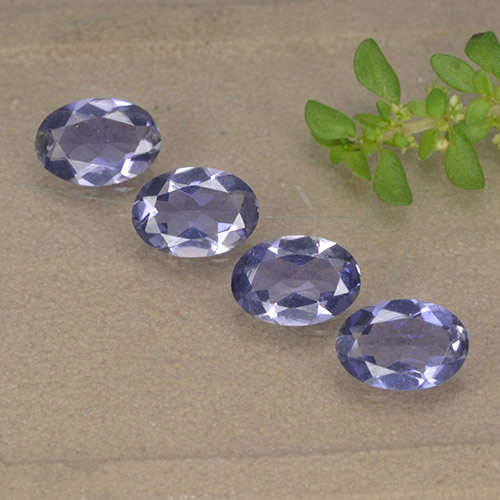 Pedras preciosas de iolita violeta natural de 1,23 ct, corte oval, VVS-VS