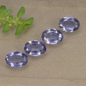 Pedras preciosas de iolita violeta natural de 1,23 ct, corte oval, VVS-VS