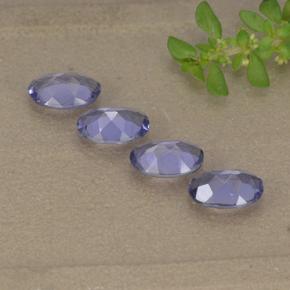 Pedras preciosas de iolita violeta natural de 1,23 ct, corte oval, VVS-VS