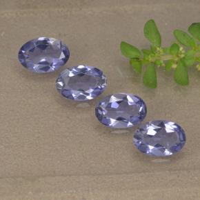 Pedras preciosas de iolita violeta natural de 1,34 ct, corte oval, VVS-VS