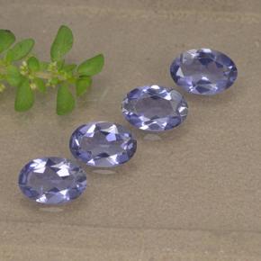 Pedras preciosas de iolita violeta natural de 1,34 ct, corte oval, VVS-VS