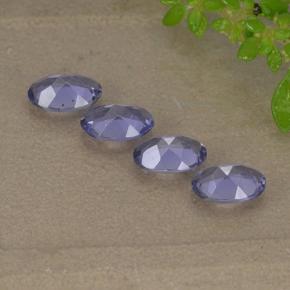 Pedras preciosas de iolita violeta natural de 1,34 ct, corte oval, VVS-VS