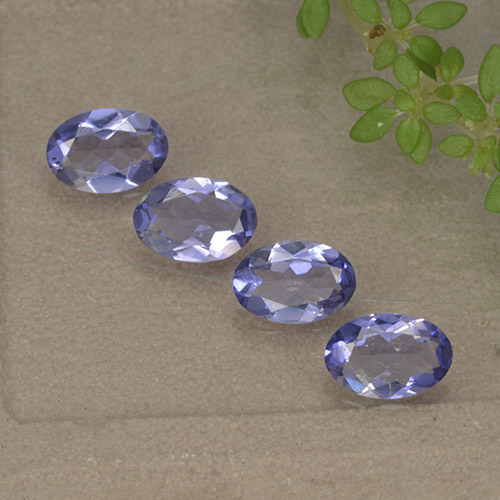 Pedras preciosas de iolita violeta natural de 1,34 ct, corte oval, VVS-VS