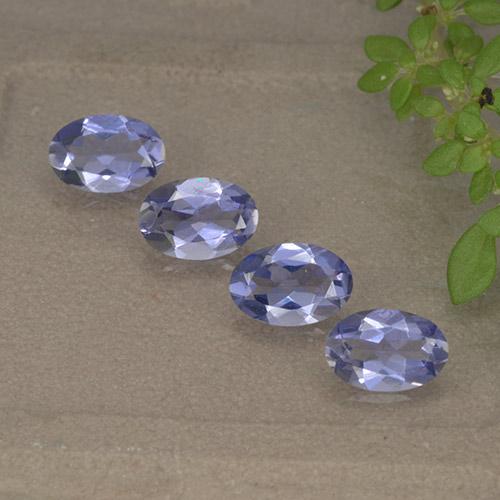 Pedras preciosas de iolita violeta natural de 1,34 ct, corte oval, VVS-VS