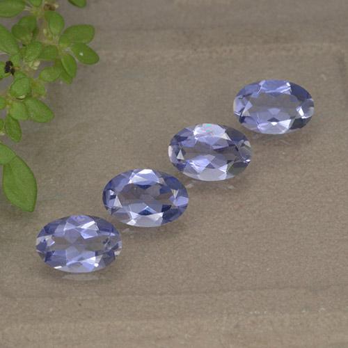 Pedras preciosas de iolita violeta natural de 1,34 ct, corte oval, VVS-VS