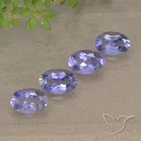 Pedras preciosas de Iolita Violeta Médio-claro natural de 1.56 ct, Corte Oval, VVS-VS