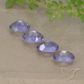 Pedras preciosas de Iolita Violeta Médio-claro natural de 1.56 ct, Corte Oval, VVS-VS