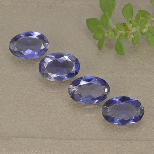 Pedras preciosas de Iolita Roxo profundo natural de 1.29 ct, Corte Oval, VS