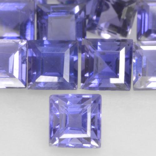 Iolita Azul Violeta Intenso Natural 0.15ct, Quadrado, VS