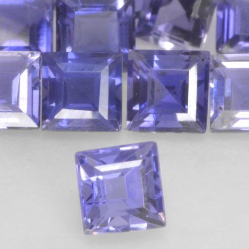 Iolita Azul Violeta Intenso Natural 0.15ct, Quadrado, VS