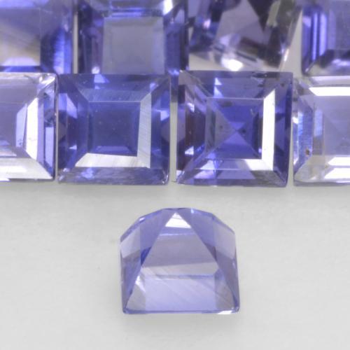 Iolita Azul Violeta Intenso Natural 0.15ct, Quadrado, VS