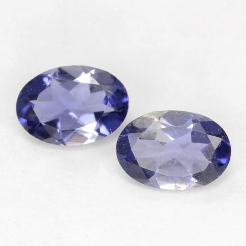 Pedras preciosas de iolita azul natural de 0,73 ct, corte oval, VS