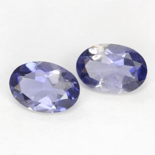 Pedras preciosas de iolita azul natural de 0,73 ct, corte oval, VS