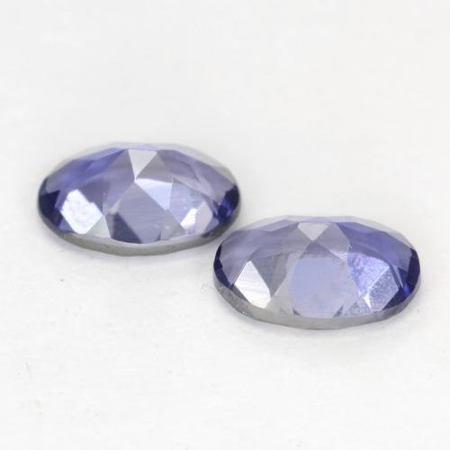 Pedras preciosas de iolita azul natural de 0,73 ct, corte oval, VS