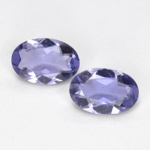 Pedras preciosas de iolita azul natural de 0,61 ct, corte oval, VS