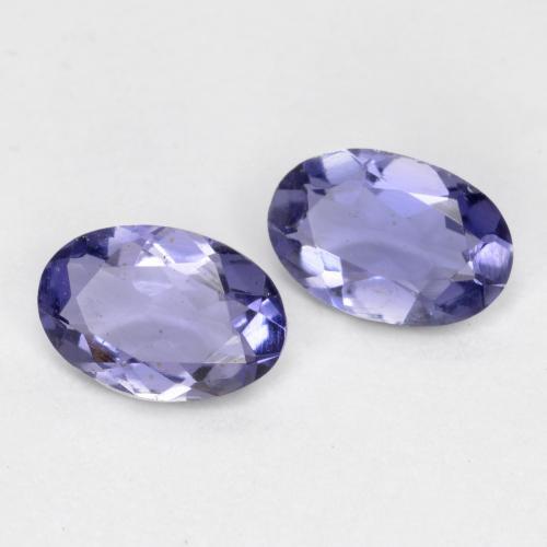 Pedras preciosas de iolita azul natural de 0,61 ct, corte oval, VS