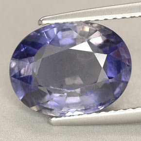 Iolita violeta natural 3,58ct, corte oval, VS-SI