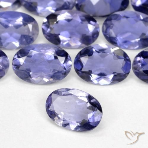 Iolita violeta natural 0,32ct, corte oval, VS