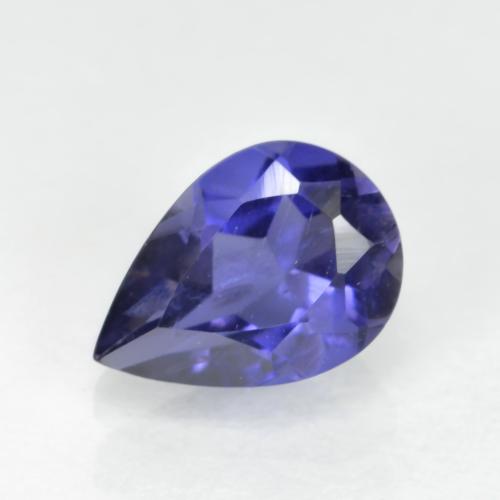 Iolita azul natural 0,59ct, formato de pêra, VS