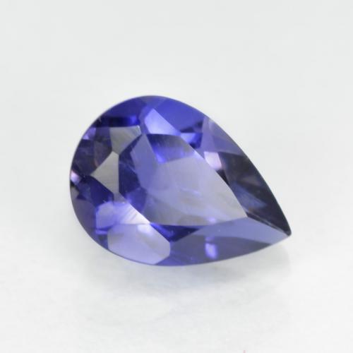 Iolita azul natural 0,59ct, formato de pêra, VS