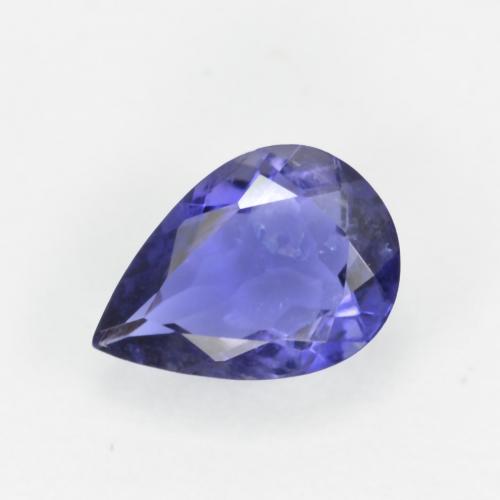 Iolita azul natural 0,49ct, formato de pêra, VS-SI