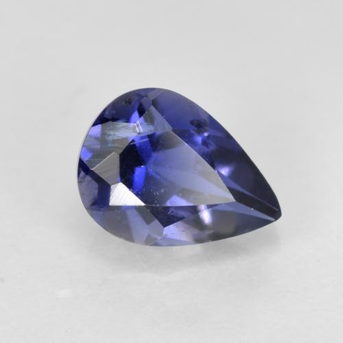 Iolita azul natural 0,62ct, formato de pêra, VS