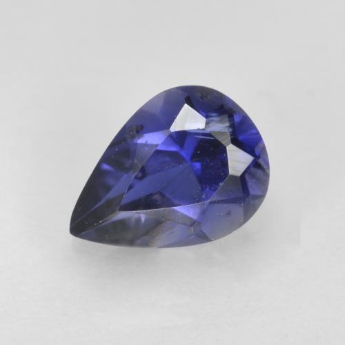 Iolita azul natural 0,62ct, formato de pêra, VS