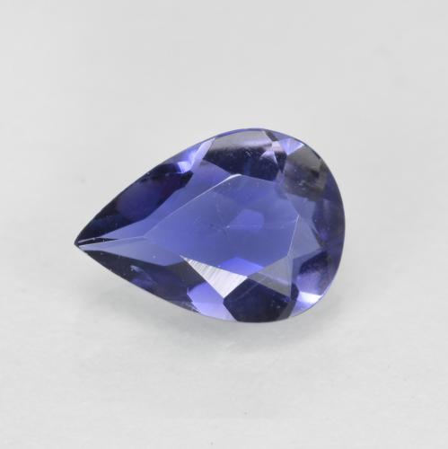 Iolita azul natural 0,43ct, formato de pêra, VS
