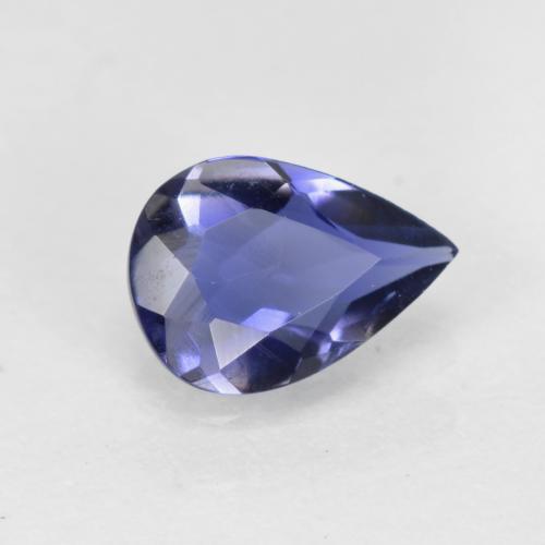 Iolita azul natural 0,43ct, formato de pêra, VS