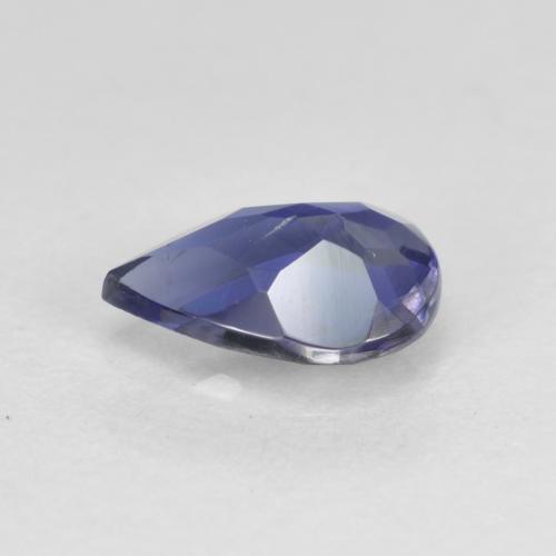 Iolita azul natural 0,43ct, formato de pêra, VS
