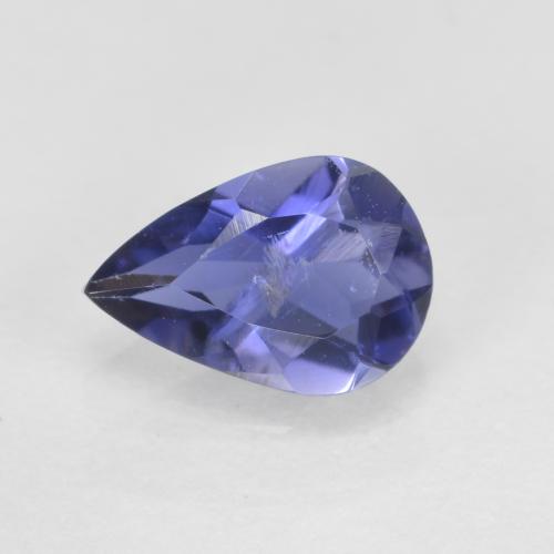 Iolita azul natural 0,54ct, formato de pêra, SI