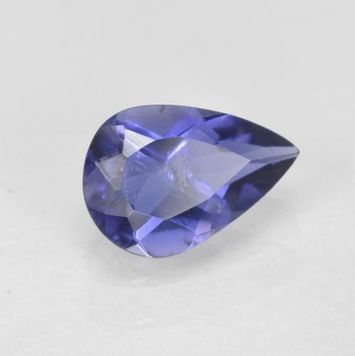 Iolita azul natural 0,54ct, formato de pêra, SI