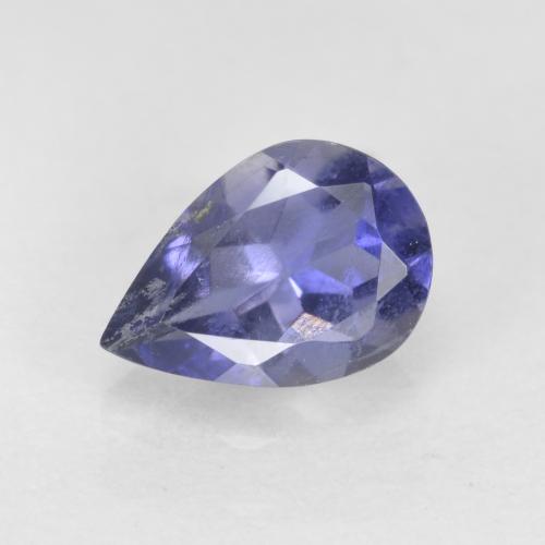 Iolita azul natural 0,61ct, formato de pêra, SI