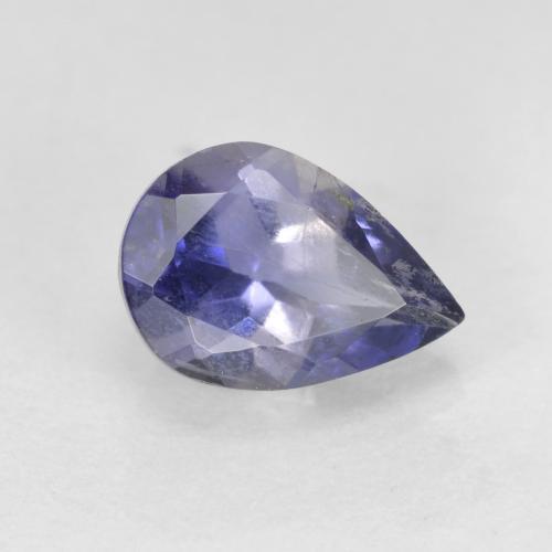 Iolita azul natural 0,61ct, formato de pêra, SI