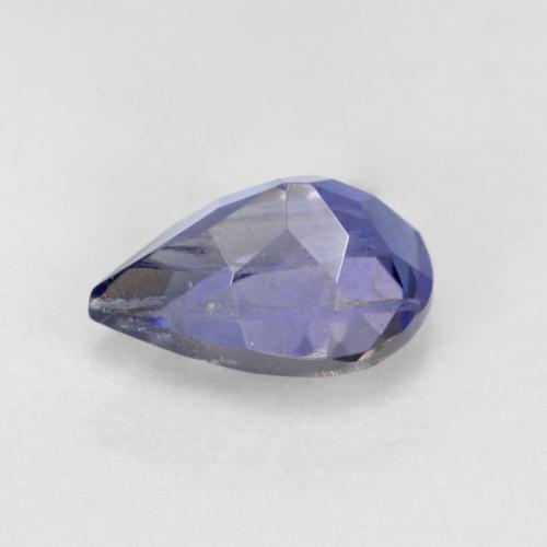 Iolita azul natural 0,61ct, formato de pêra, SI
