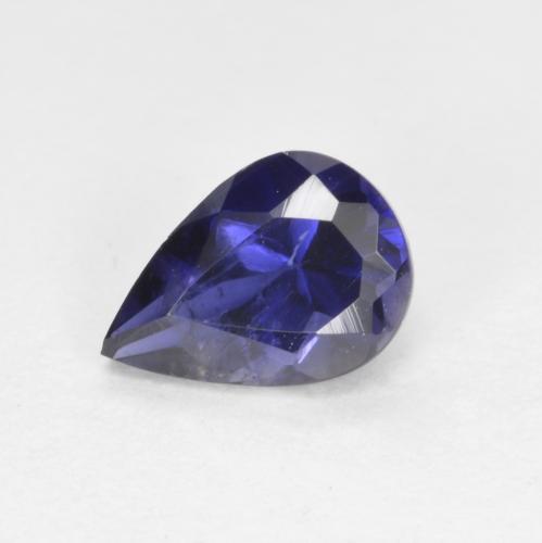 Iolita azul natural 0,60ct, formato de pêra, VS-SI