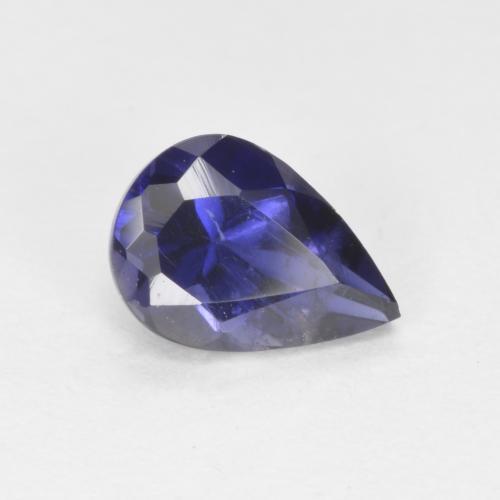 Iolita azul natural 0,60ct, formato de pêra, VS-SI