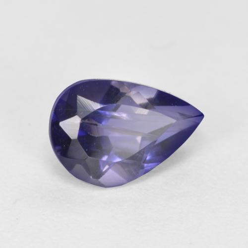 Iolita Azul da meia noite Natural 0.61ct, Formato de pêra, VS-SI