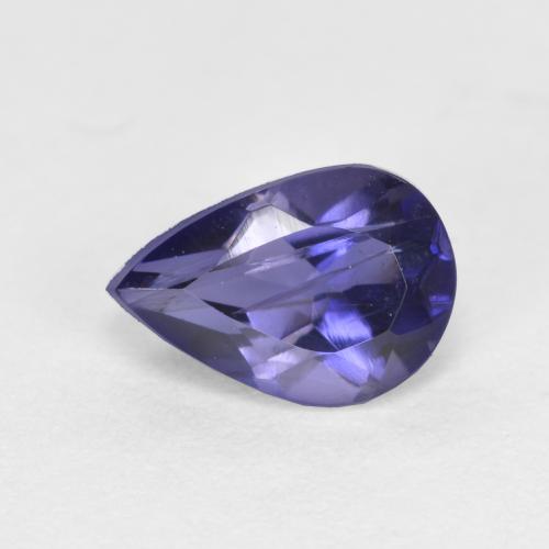 Iolita Azul da meia noite Natural 0.61ct, Formato de pêra, VS-SI
