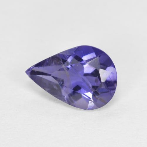 Iolita azul natural 0,48ct, formato de pêra, VS-SI