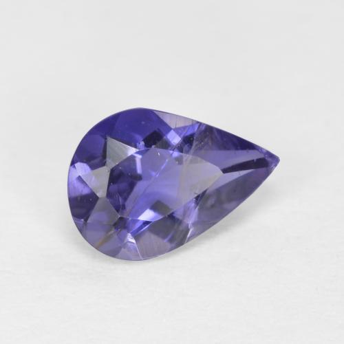 Iolita azul natural 0,48ct, formato de pêra, VS-SI